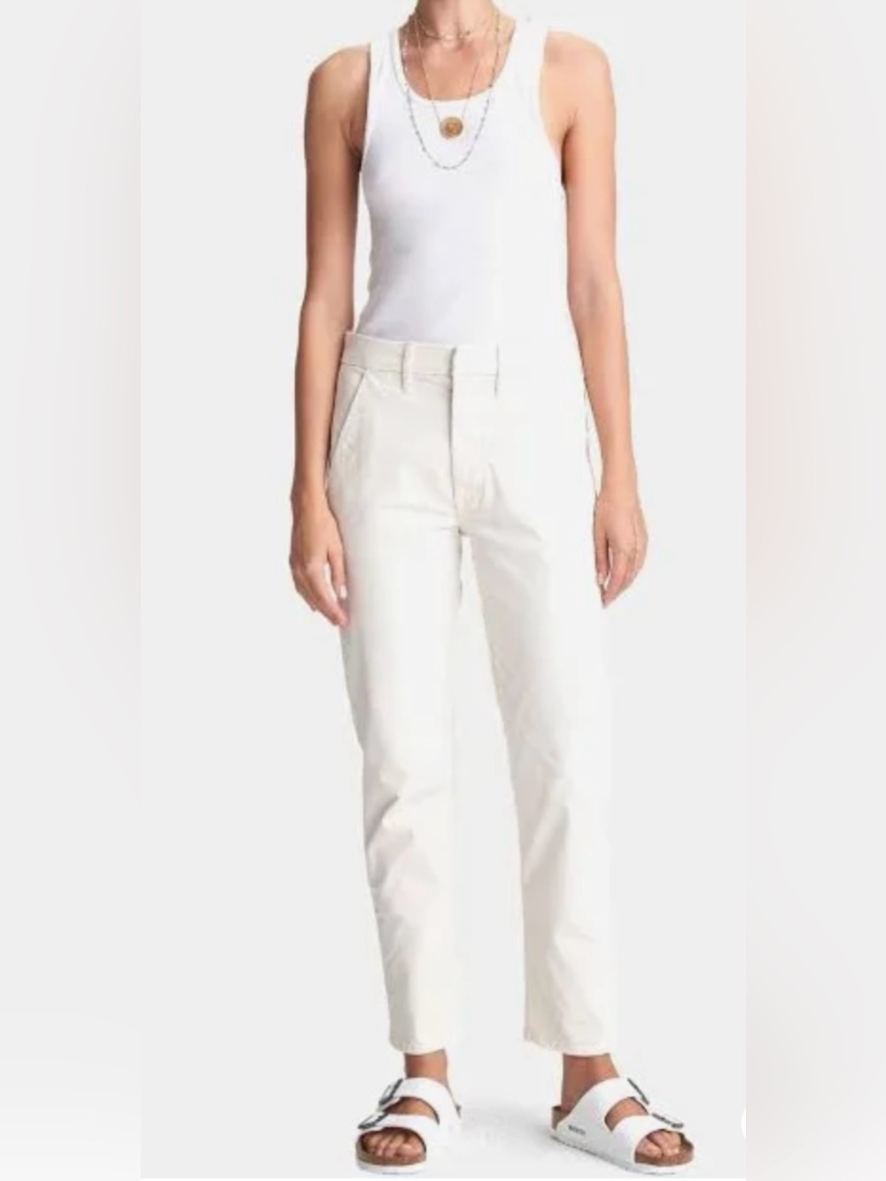 MOTHER The Straight Shaker Ankle Prep Jean Killing Time Ivory Sz 27 straight leg